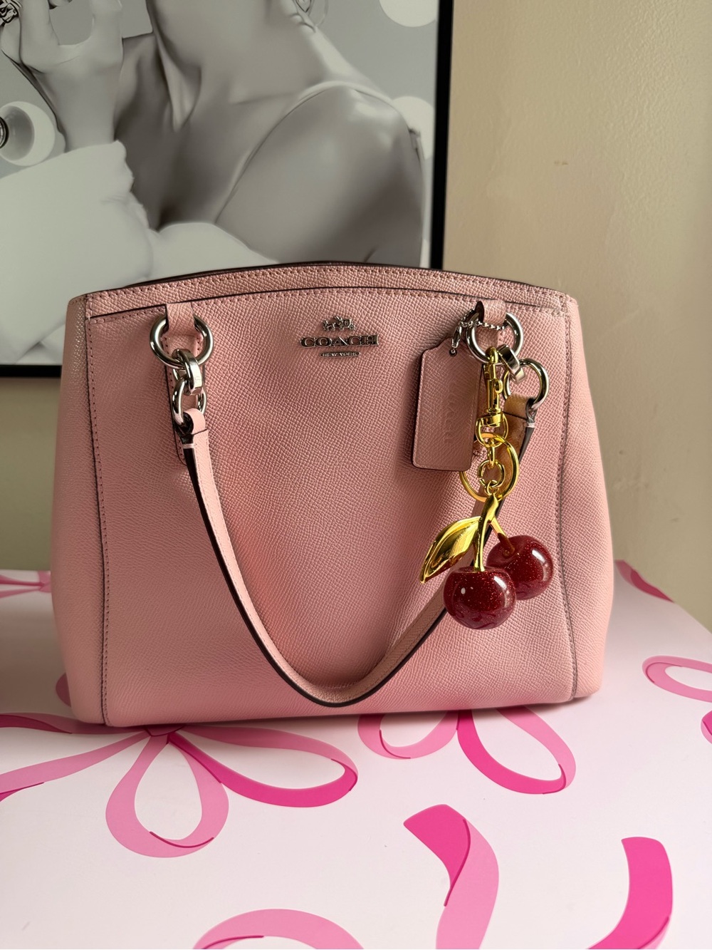 Coach Pink Leather Mini Satchel with Embossed Patch